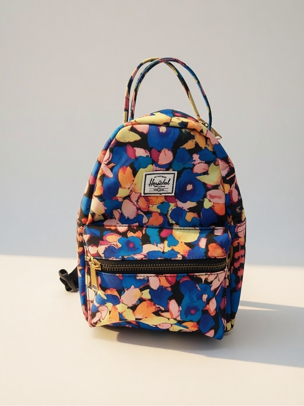 Herschel Y2K Mini Floral Backpack Multicolor Abstract Print Gold Hardware Indie - Picture 2 of 8
